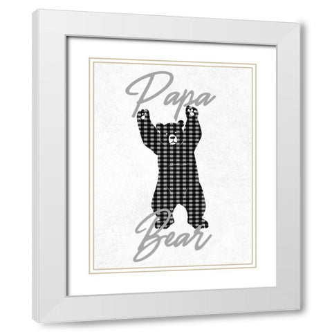 Papa Bear White Modern Wood Framed Art Print with Double Matting by Prime, Marcus