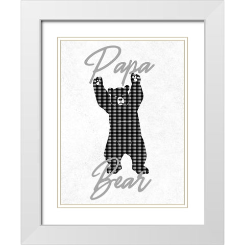 Papa Bear White Modern Wood Framed Art Print with Double Matting by Prime, Marcus