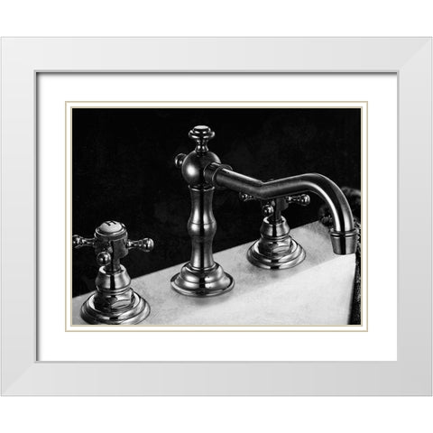 Twilight Bathroom 1 White Modern Wood Framed Art Print with Double Matting by Prime, Marcus