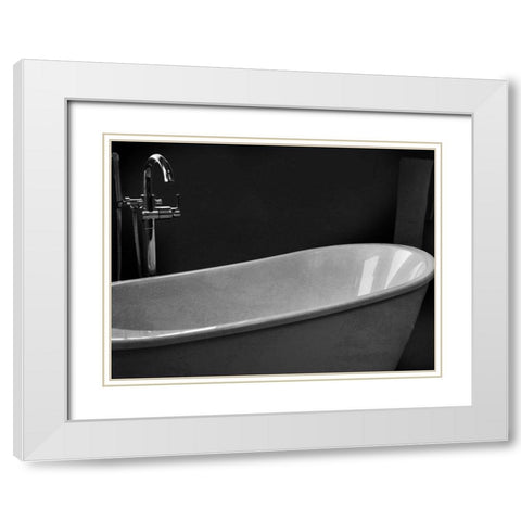 Twilight Bathroom 2 White Modern Wood Framed Art Print with Double Matting by Prime, Marcus