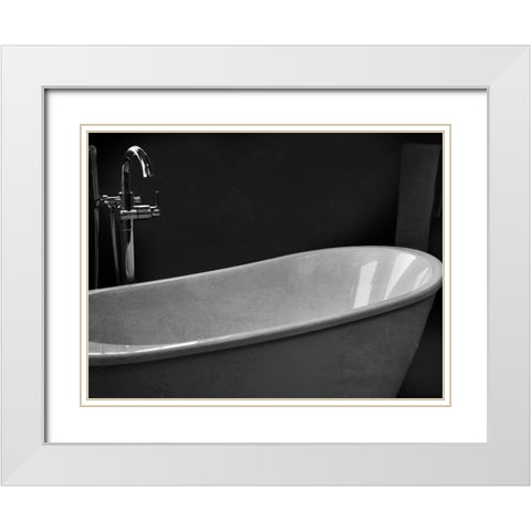 Twilight Bathroom 2 White Modern Wood Framed Art Print with Double Matting by Prime, Marcus