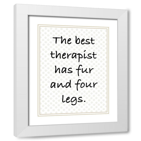 Furry Therapist White Modern Wood Framed Art Print with Double Matting by Prime, Marcus