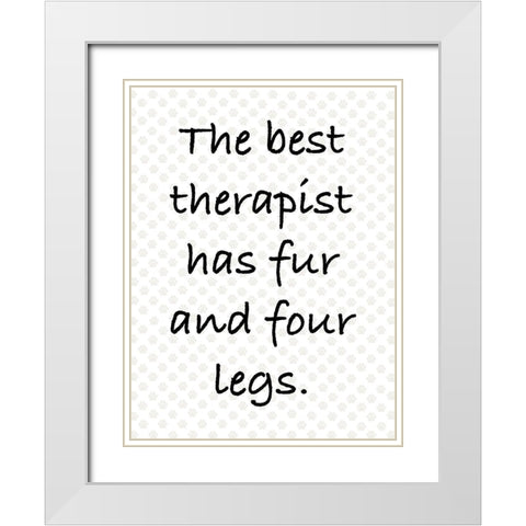 Furry Therapist White Modern Wood Framed Art Print with Double Matting by Prime, Marcus