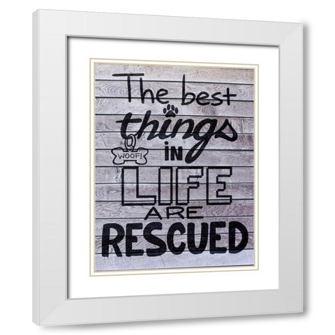 Rescued Love 1 White Modern Wood Framed Art Print with Double Matting by Prime, Marcus