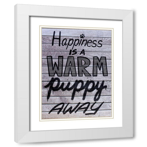Warm Puppies 1 White Modern Wood Framed Art Print with Double Matting by Prime, Marcus