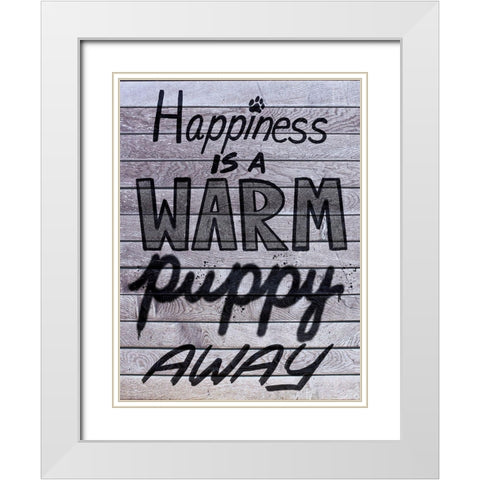 Warm Puppies 1 White Modern Wood Framed Art Print with Double Matting by Prime, Marcus