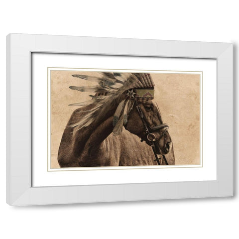 Native Horse White Modern Wood Framed Art Print with Double Matting by Prime, Marcus