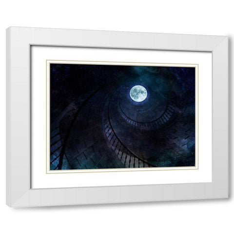 Celestial Staircase 1 White Modern Wood Framed Art Print with Double Matting by Prime, Marcus