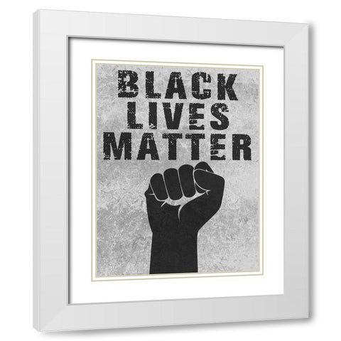 Black Lives Matter White Modern Wood Framed Art Print with Double Matting by Prime, Marcus