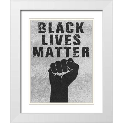 Black Lives Matter White Modern Wood Framed Art Print with Double Matting by Prime, Marcus