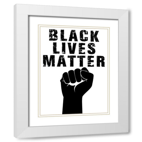 Black Lives Matter 2 White Modern Wood Framed Art Print with Double Matting by Prime, Marcus
