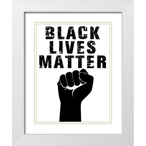 Black Lives Matter 2 White Modern Wood Framed Art Print with Double Matting by Prime, Marcus