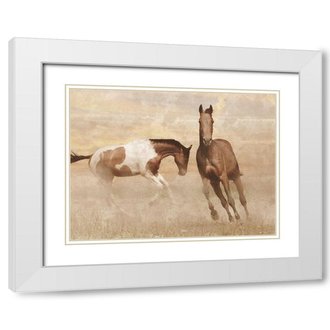 Running Free 2 White Modern Wood Framed Art Print with Double Matting by Prime, Marcus