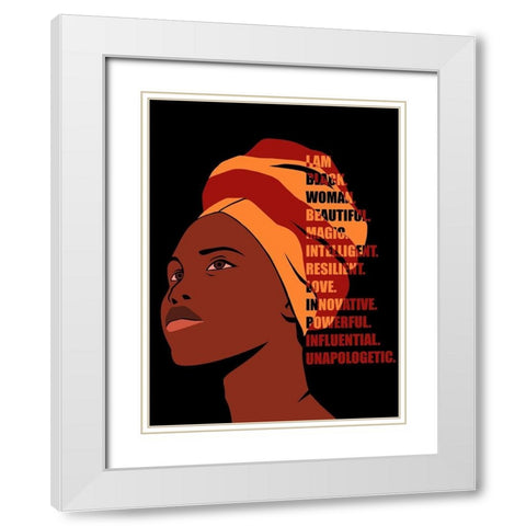 Beautiful Woman White Modern Wood Framed Art Print with Double Matting by Prime, Marcus