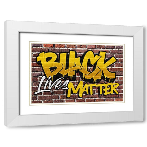BLM Graffiti 1 White Modern Wood Framed Art Print with Double Matting by Prime, Marcus