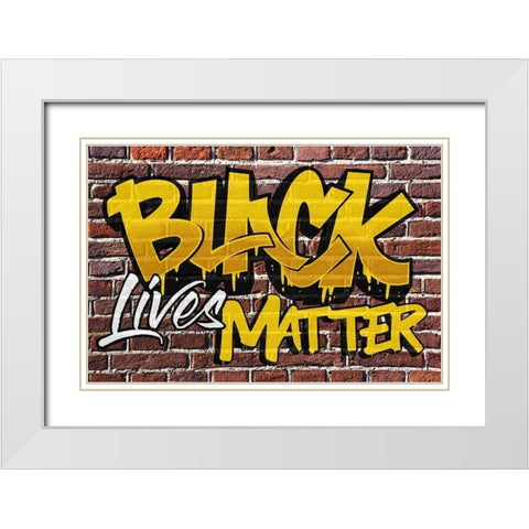 BLM Graffiti 1 White Modern Wood Framed Art Print with Double Matting by Prime, Marcus