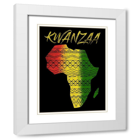 Kwanzaa White Modern Wood Framed Art Print with Double Matting by Prime, Marcus
