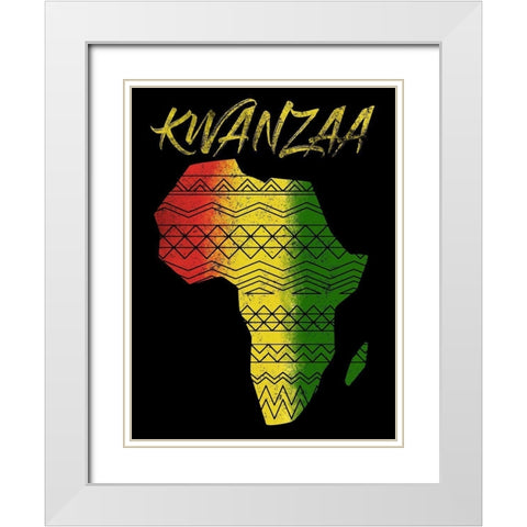 Kwanzaa White Modern Wood Framed Art Print with Double Matting by Prime, Marcus