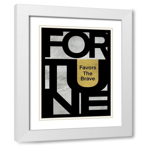 Brave Fortune White Modern Wood Framed Art Print with Double Matting by Prime, Marcus