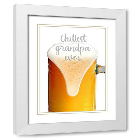 Chill Grandpa White Modern Wood Framed Art Print with Double Matting by Prime, Marcus