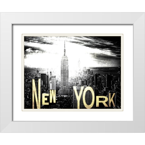 Bright New York White Modern Wood Framed Art Print with Double Matting by Prime, Marcus