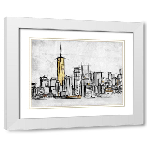 City Of Gold 2 White Modern Wood Framed Art Print with Double Matting by Prime, Marcus