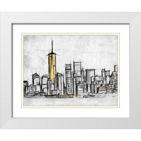 City Of Gold 2 White Modern Wood Framed Art Print with Double Matting by Prime, Marcus