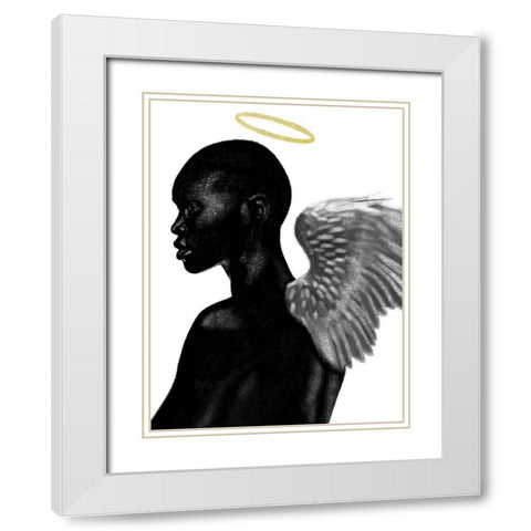 Guardian Angel White Modern Wood Framed Art Print with Double Matting by Prime, Marcus