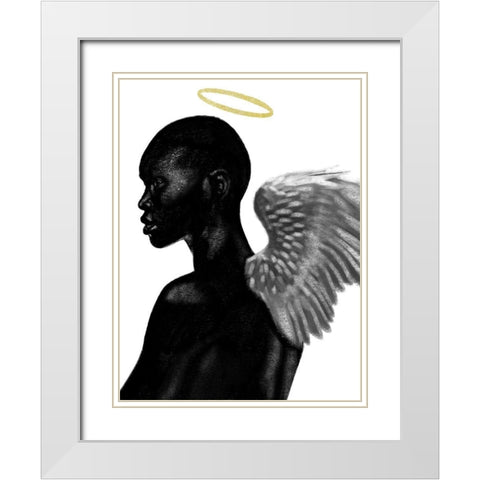 Guardian Angel White Modern Wood Framed Art Print with Double Matting by Prime, Marcus