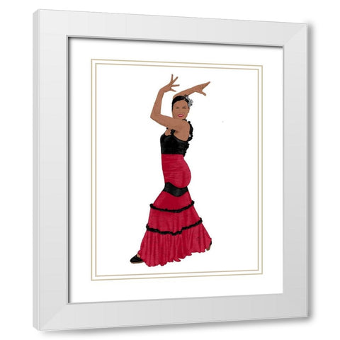 Flamingo Dancer 2 White Modern Wood Framed Art Print with Double Matting by Prime, Marcus