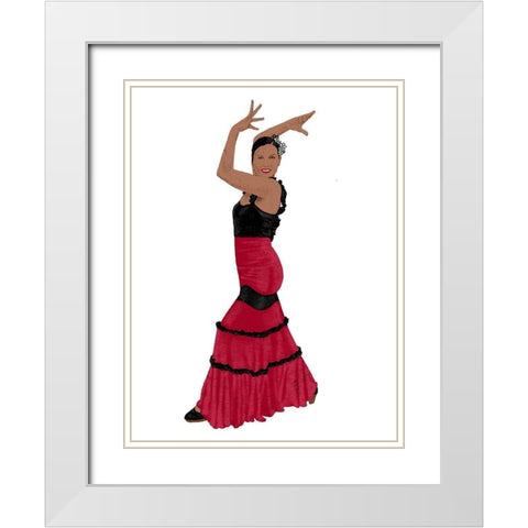 Flamingo Dancer 2 White Modern Wood Framed Art Print with Double Matting by Prime, Marcus