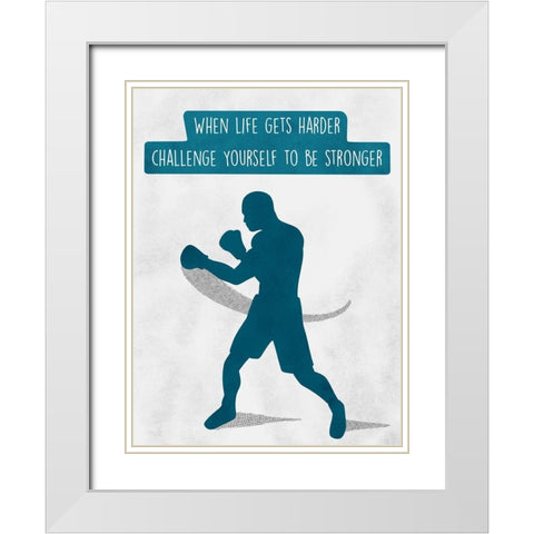 Challenge Yourself White Modern Wood Framed Art Print with Double Matting by Prime, Marcus