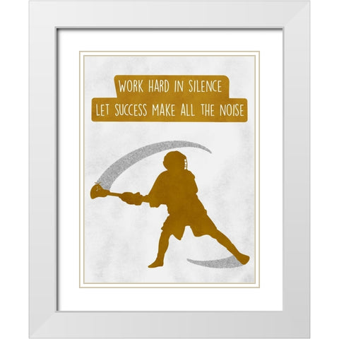 Success Noise White Modern Wood Framed Art Print with Double Matting by Prime, Marcus