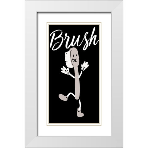 Brush Dance 2 White Modern Wood Framed Art Print with Double Matting by Prime, Marcus