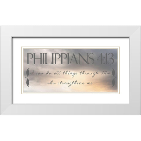 Heavenly Philippians White Modern Wood Framed Art Print with Double Matting by Prime, Marcus