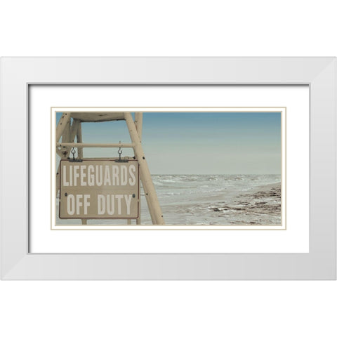Watchful Lifeguard 2 White Modern Wood Framed Art Print with Double Matting by Prime, Marcus