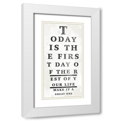First Great Day 1 White Modern Wood Framed Art Print with Double Matting by Prime, Marcus