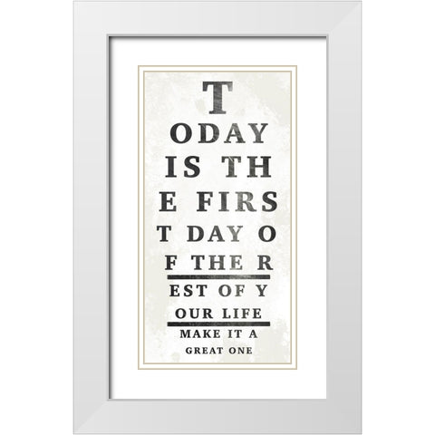 First Great Day 1 White Modern Wood Framed Art Print with Double Matting by Prime, Marcus