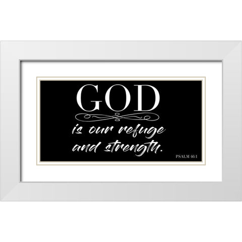 Refuge And Strength White Modern Wood Framed Art Print with Double Matting by Prime, Marcus
