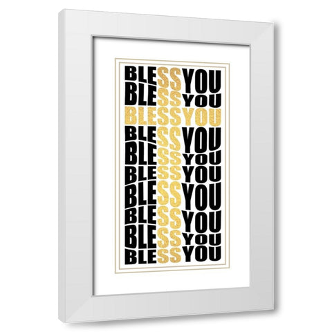 Bless You White Modern Wood Framed Art Print with Double Matting by Prime, Marcus