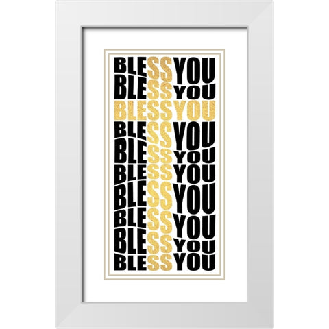 Bless You White Modern Wood Framed Art Print with Double Matting by Prime, Marcus