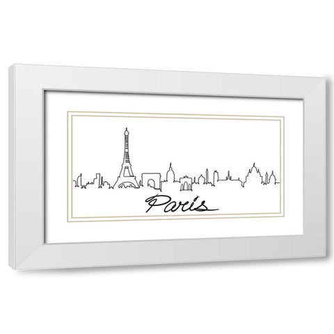 Squiggly Paris 1 White Modern Wood Framed Art Print with Double Matting by Prime, Marcus