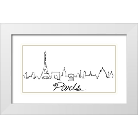 Squiggly Paris 1 White Modern Wood Framed Art Print with Double Matting by Prime, Marcus
