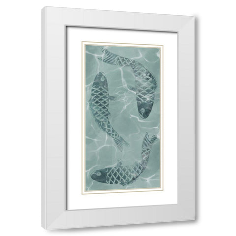 Koi Friends White Modern Wood Framed Art Print with Double Matting by Prime, Marcus