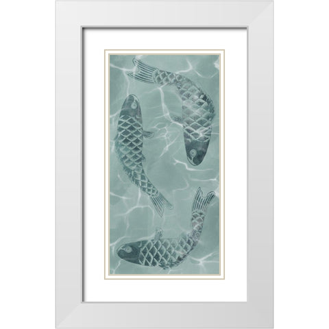 Koi Friends White Modern Wood Framed Art Print with Double Matting by Prime, Marcus