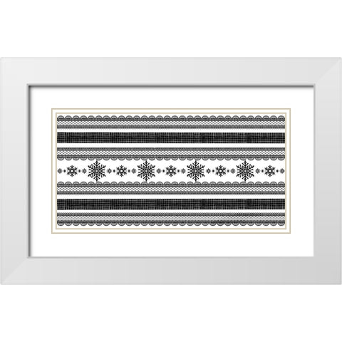 Winter Pattern White Modern Wood Framed Art Print with Double Matting by Prime, Marcus