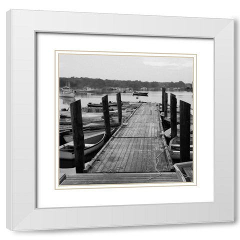 Pier Stroll White Modern Wood Framed Art Print with Double Matting by Prime, Marcus