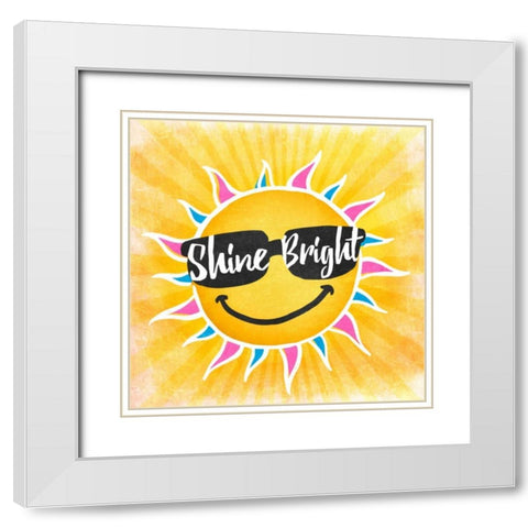 Shine Bright White Modern Wood Framed Art Print with Double Matting by Prime, Marcus