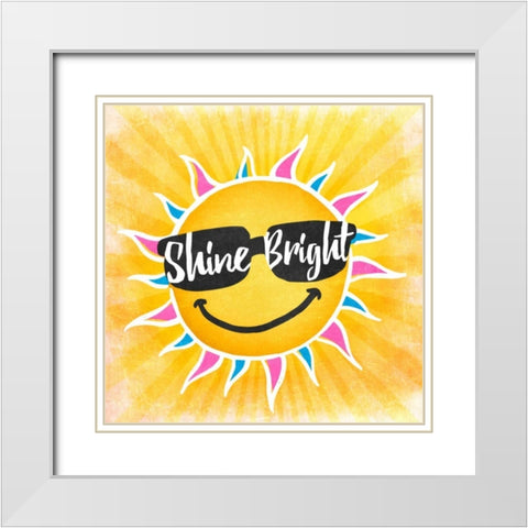 Shine Bright White Modern Wood Framed Art Print with Double Matting by Prime, Marcus