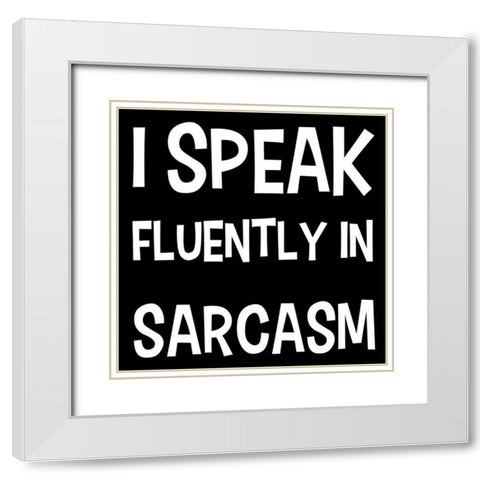 Fluently Speaking White Modern Wood Framed Art Print with Double Matting by Prime, Marcus